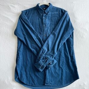 Men's Uniqlo Corduroy Work Long-Sleeve Shirt